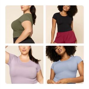 POPFLEX Short Sleeve Call me baby tee - Tops - Black, Olive, Lavender, Blue